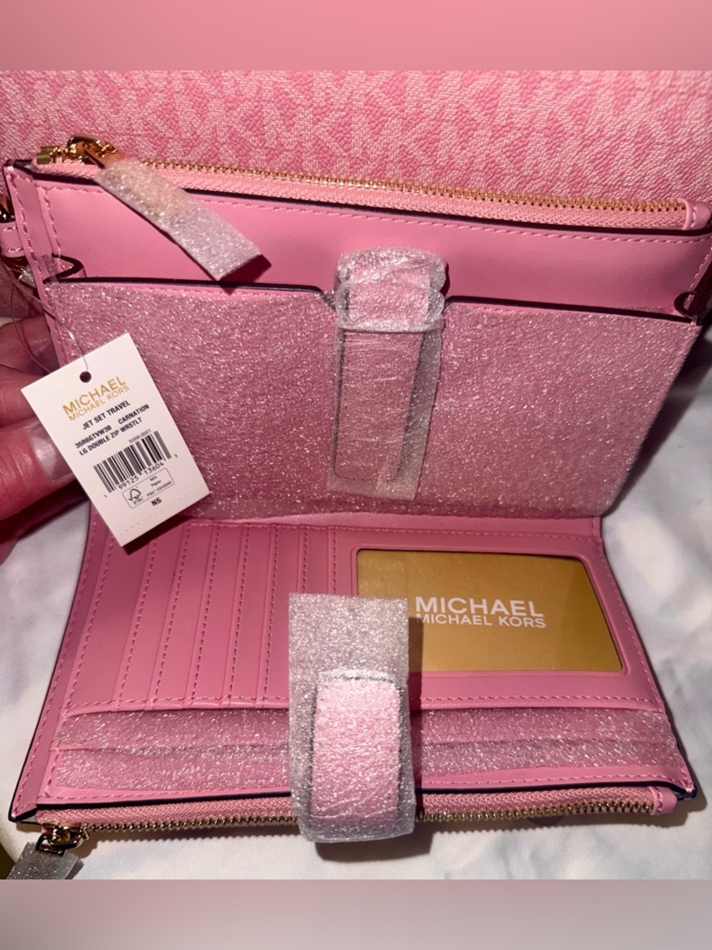 Michael Kors Pink Gradient Logo Tote, Backpack & Wristlet Set - Picture 5 of 16